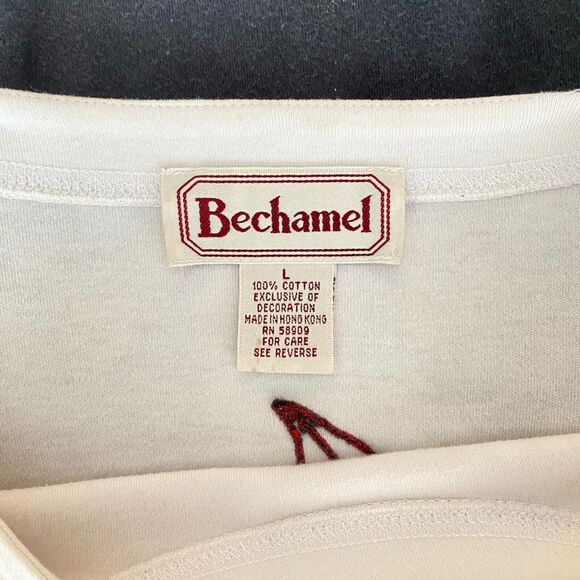 Vintage Bechamel L Blouse with Ice Cream Cones and Cherries Embroidered Beaded - Picture 9 of 10